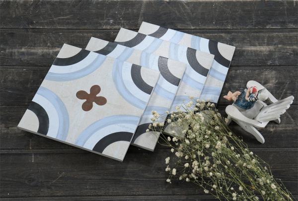 20x20cm Ceramic Rustic Tile Non-Slip Floor Wall Blue Black Beige
