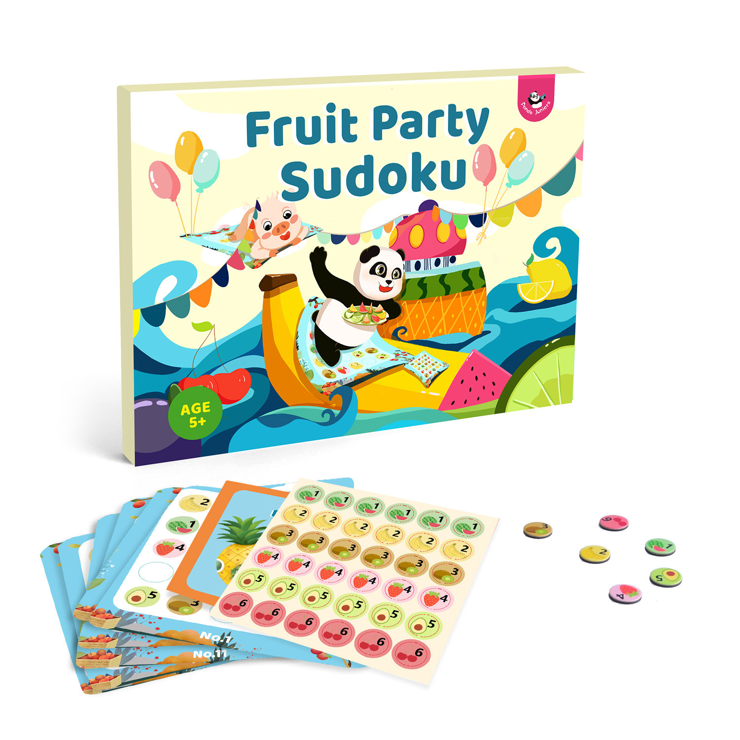 Партия плода доски Sudoku фокуса детей магнитная нумерует мысль чувства