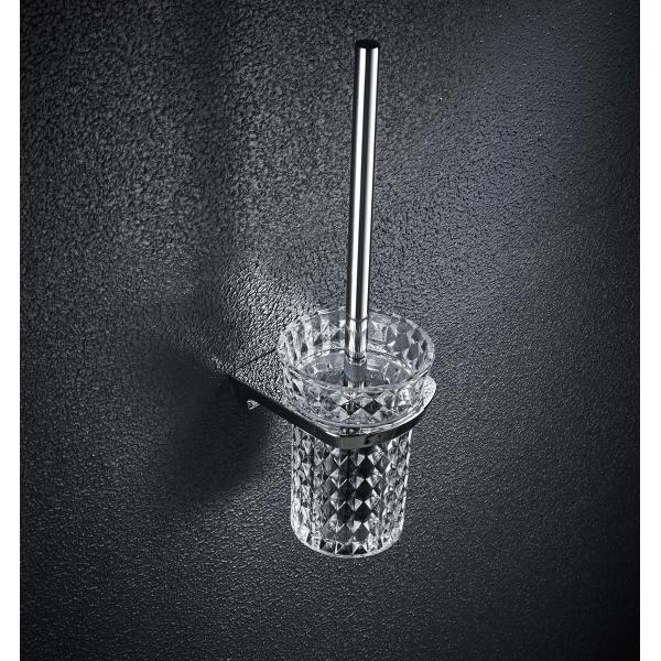 Stainless Steel Bathroom Toilet Brush Holder Set with Modern Design Wall Mounted