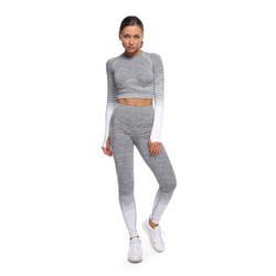 Round Neckline 85% Nylon Seamless Yoga Sets Gradient Blue Tie Dye Workout Set