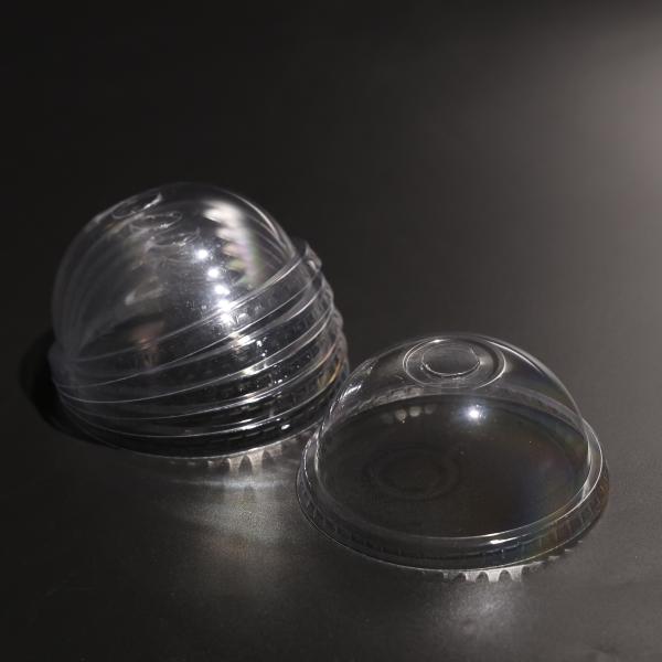 Dome Shape Clear Cup Plastic Lid Customized Size For Juice Cups