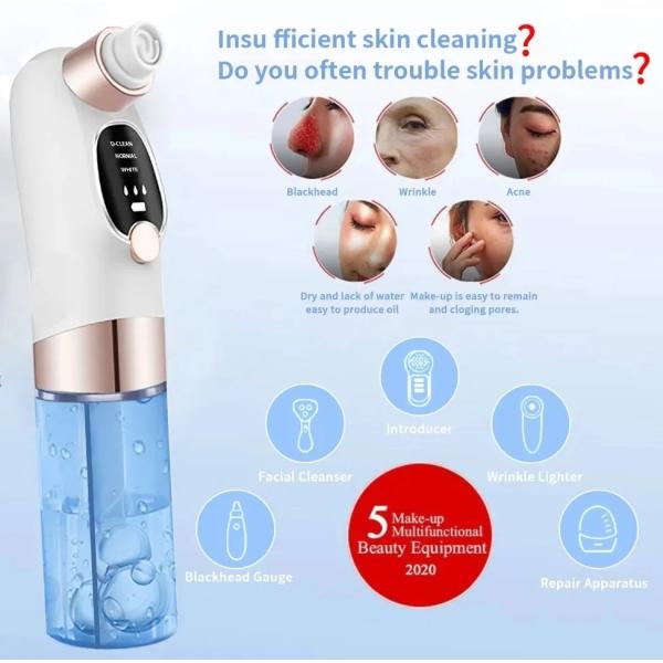 Micro eléctrico pequeño ciclo de agua de burbujas Vacuo Blackhead Remover Nosa de belleza Facial de limpieza de poros