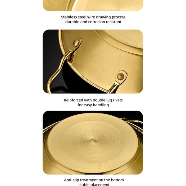 Amazon Hot Selling Cooking Kitchen Cookware Induction Frying Pan Stainless Steel Paella Pans Seafood Frying Pan