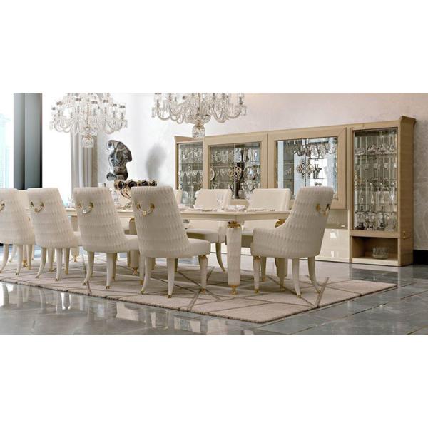 Мебель обеденного стола рамки мраморного прямоугольника белая твердая деревянная роскошная домашняя