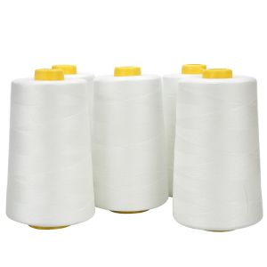 40s/2 hilo de costura color base 5000 yardas hilo de poliéster blanco crudo blanqueado negro
