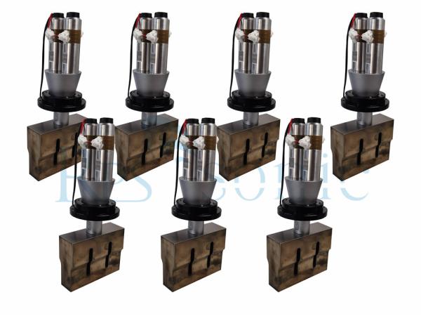 Dual Vibrator Ultrasonic Welding Transducer Piezoelectric 15khz 4200w