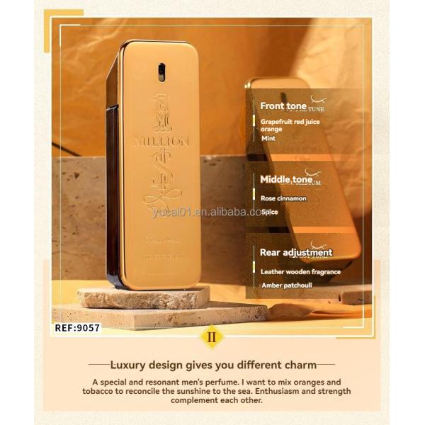 Male Perfume Spray 100mL Gold Millionaire Prive Seductive Wood Scent Leather Fragrance