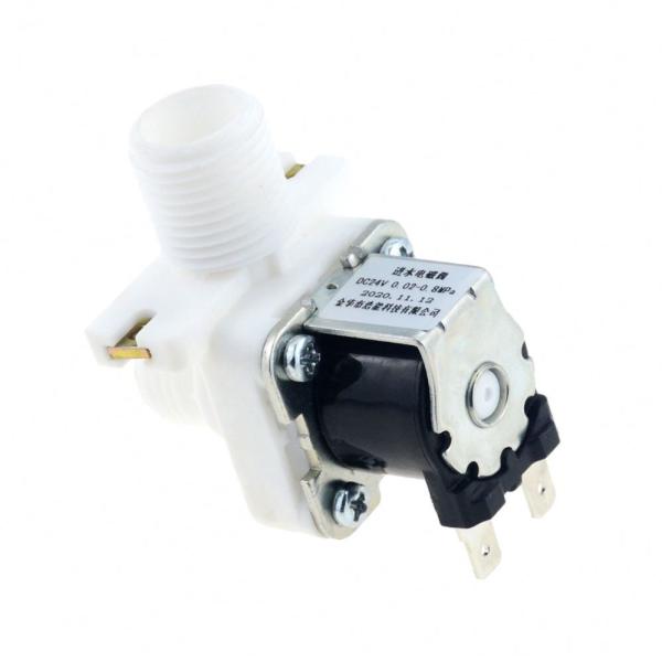 Válvula solenoide G1/2 DC 12V 24V AC 220C Válvula de água de plástico ângulo direito Tipo 90 graus normalmente fechado