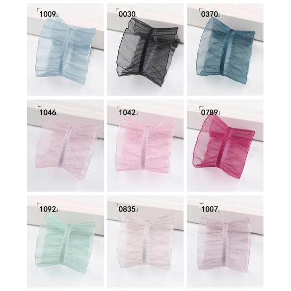 25мм покрытие 38мм морщинистый полиэстерный органза лента для самодельного волоса лента Bow