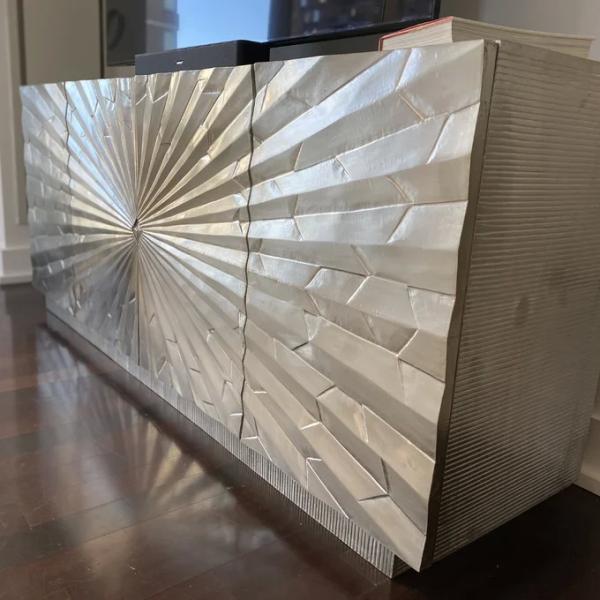 Mirrored Metal Sideboard Cabinet TV Stand Buffet Storage Unit OEM