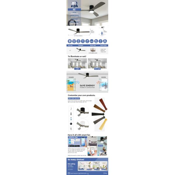 Малошумный потолочный вентилятор держателя заподлицо космоса сбережений 35В декоративный с светом СИД