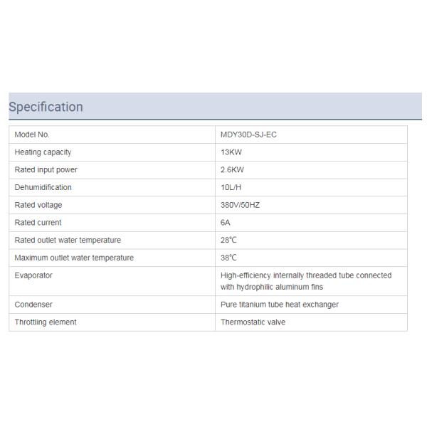 Swimming Pool Dehumidification Air To Water Pool Heat Pump Heater Super Thin