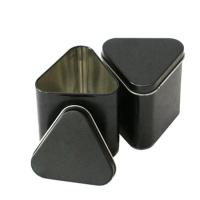 La triangle en gros Tin Box Black Metal Packaging met en boîte le cadeau fait sur commande Tin Jar pour la nourriture
