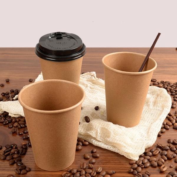 Customized Design Drinking Cup for Classic Kraft Single-Wall Coffee Cup Manufacture