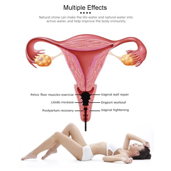 яйцо Yoni обсидиана черноты массажа 43x30mm женское со строкой