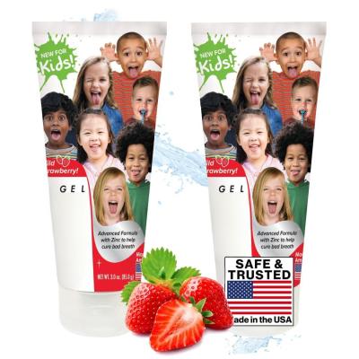 Strawberry Flavor Kids Tongue Cleaner Paste Gel Enriched With Zinc 2 Set