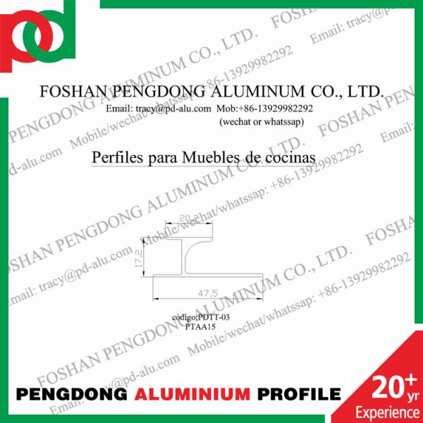 Les profils en aluminium T forment des poignées pour le buffet approprié aux panneaux de 15MM
