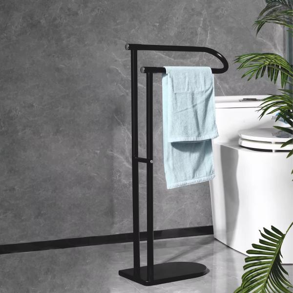 Standing Household Bathroom Metal FOLDABLE Compact Freestanding Hand Towel Holder