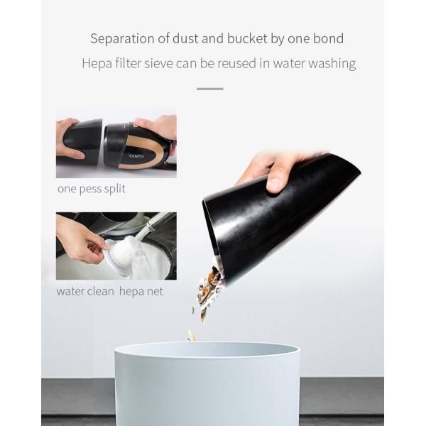Black YANTU E03 Portable Hand Car Wash Vacuum Cleaner for Carpet and Seat Cleaning 1 kg