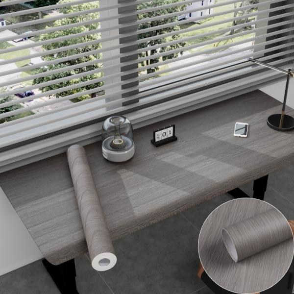 Modern Wood Grain PVC Wallpaper Self-Adhesive Moisture-Proof