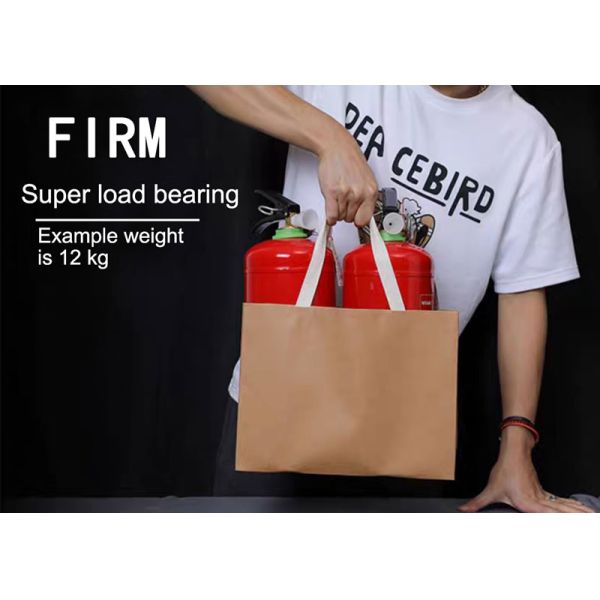 Recyclable Kraft Apparel Cardboard Shopping Bag Brown Takeaway Bag