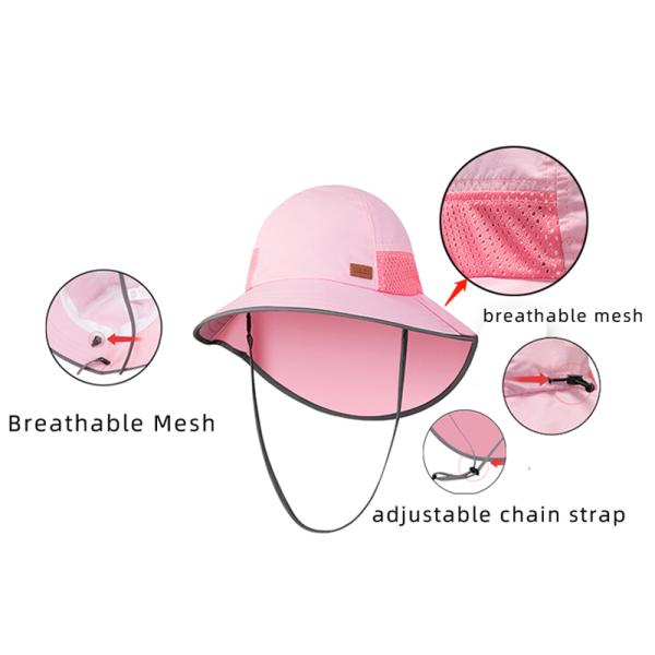 OEM ODM Outdoor Babys Bucket Hats 45cm 100% Polyester Breathable