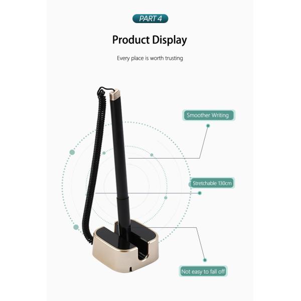 Espluma de escritorio de resorte de estiramiento Neutral 0.5mm Banco Hotel Recepción firma de la pluma