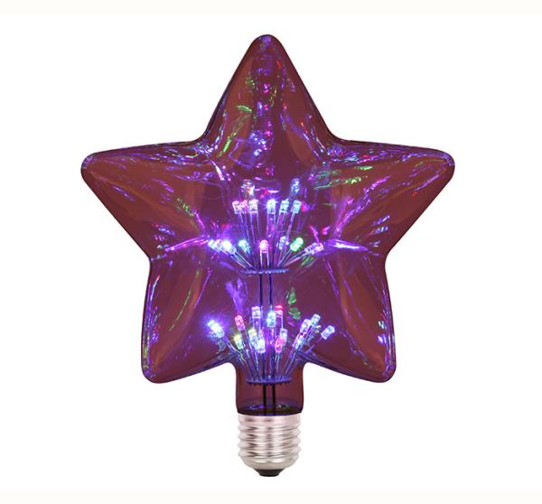 G145 1.5w E27 Fancy Filament Light Bulbs Warm White Star  Shape 180lm