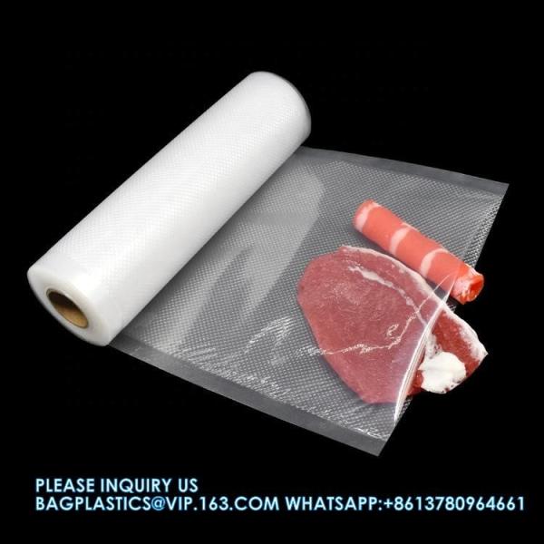 Transparent PA PE Plastic Storage Bags Vacuum Sealer Food Saver Roll 30m Embossed Vacuum Sealer Bags Packaging