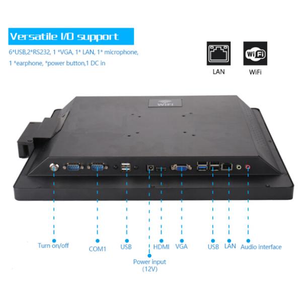 VFD Display PCAP Touch Windows POS System 1024x768 All In One Pos System