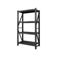 Custom Heavy Duty Shelving 300 Kg Layer Garage Black 4 Tier Warehouse Storage Metal Stacking Shelf Rack Unit For Warehouse