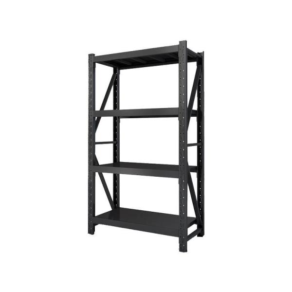 Custom Heavy Duty Shelving 300 Kg Layer Garage Black 4 Tier Warehouse Storage Metal Stacking Shelf Rack Unit For Warehouse