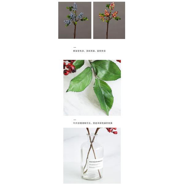 Christmas Berry Stem Artificial Plants Red and Blue Berries for All Festivals Occasion