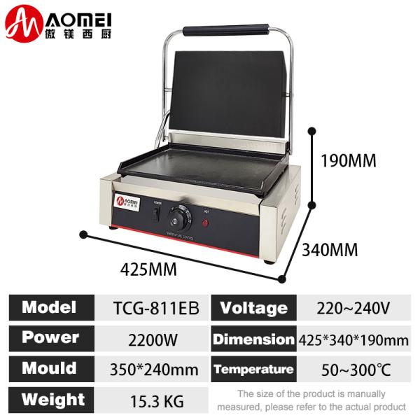 Commercial Grade Electric Panini Contact Grill Press Plate Grill for Perfect Paninis