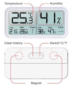 Indoor Room LCD Display Digital Hygro Thermometer