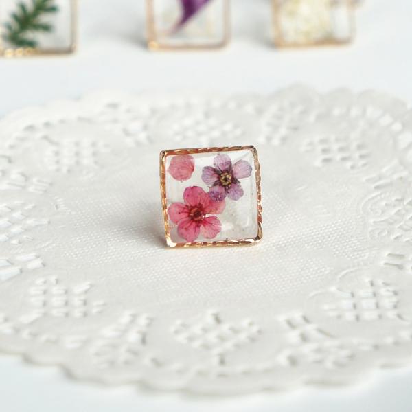 Nami Design Studio Handmade Plant Cube Real Flower Delicate Jewellery Earrings For Girl Friend