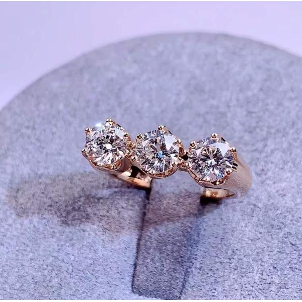 1.44ct Round Shape Double Diamond Ring DEF VVS Lab Grown Diamonds 18K Gold