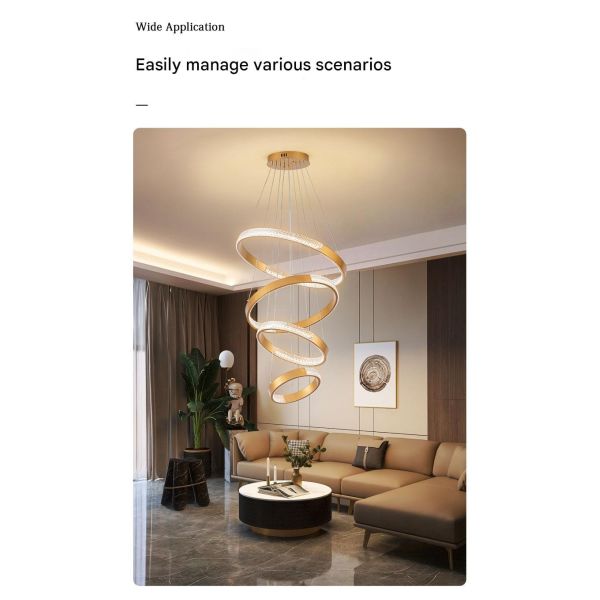 Remote-Controlled Stepless Dimming , Circular Pendant Light , Modern Minimalist Design for Both High and Low Ceilings