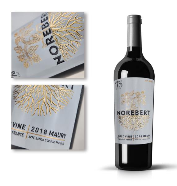 Hot Stamping Logo Metal Wine Label Sticker for Wine Bottle Paper Custom Sticker