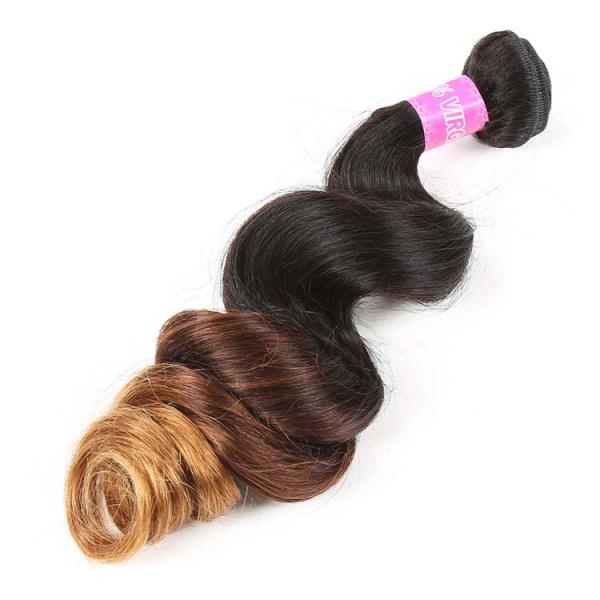 Peruvian Loose Wave Ombre Human Hair Extensions 3 Tone Ombre Hair Weave