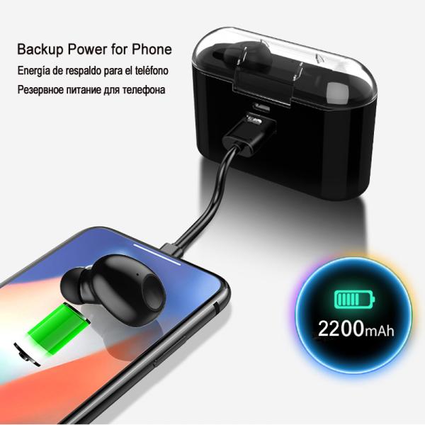 Tws Bluetooth 5.0 Earphones 2200mah Charging Box Wireless Headphone 9d Stereo Sports Waterproof Earbuds Headsets Mic