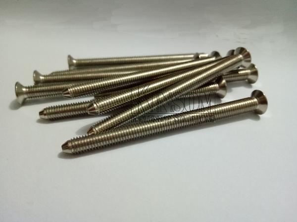 Countersunk phillips head screws in beam end chamfer machine screws nickel coating