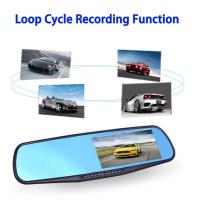 Dashcam DVR FHD 1080p à double objectif activé par le mouvement multi-caméras LCD de 4,3 pouces