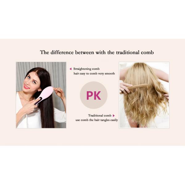 Heat straightening hair brush