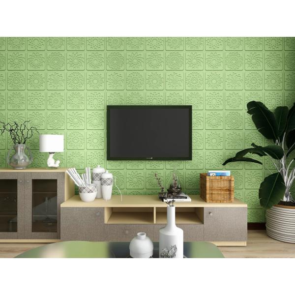 Papel de pared de espuma 3D de PE para el hogar Marrón Azul Amarillo Papel de pared de espuma 3D a prueba de agua