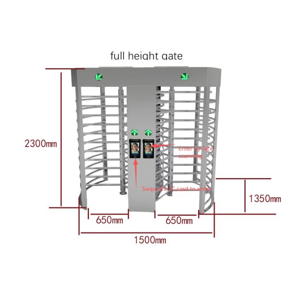 Face Recognition Turnstile Barrier Gate System Access Control Full Height Security Turnstile