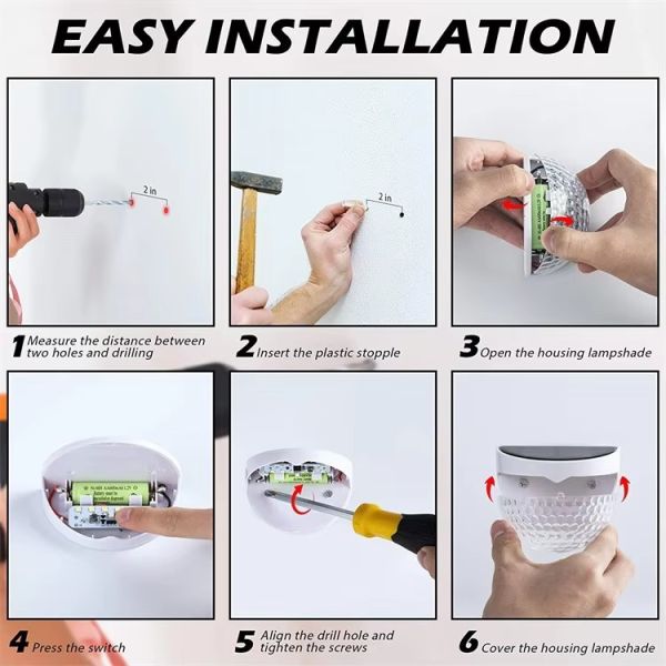 IP66 Waterproof Solar Outdoor Night LED Sensor Light Small Decorative For Garden Fence