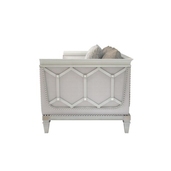 Custom made Hotel Sofa furniture of Light luxury design used Stainless steel frame with White paitning wood