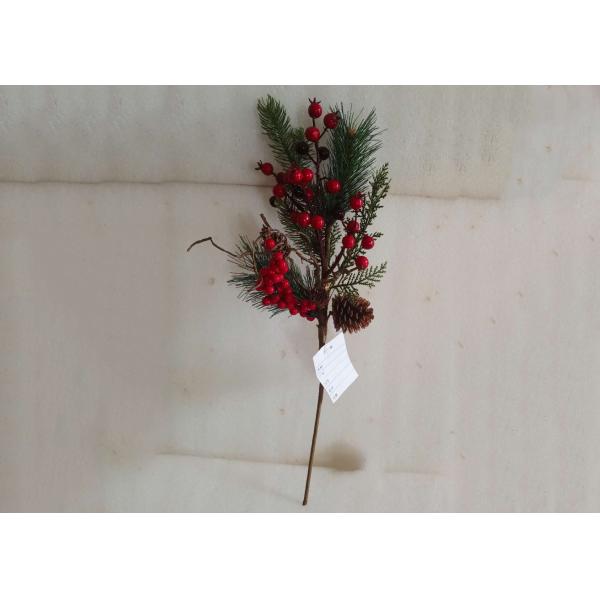No Wither 48cm Christmas Pine Picks With Artificial Red Berry
