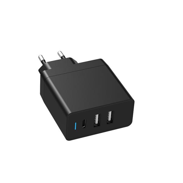 3 ports usb wall mobile adaptor PD 45W smart power delivery laptop quick charger